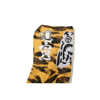 Худи A Bathing Ape White Tiger Black Stripes Zip "Yellow, Black" фото № 3