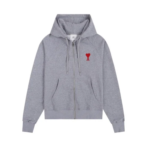 Худи Amiri Heart And Letter — Logo ZIP "Gray"