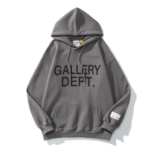 Худи Gallery Dept With Hood And Patch On The Sleeve "Gray/Brown"