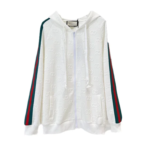 Худи Gucci With Stripes On The Sleeves ZIP "White"