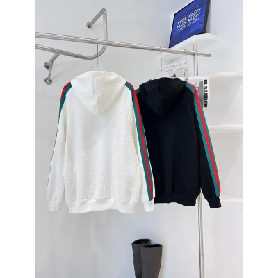 Худи Gucci With Stripes On The Sleeves ZIP "White" фото № 3