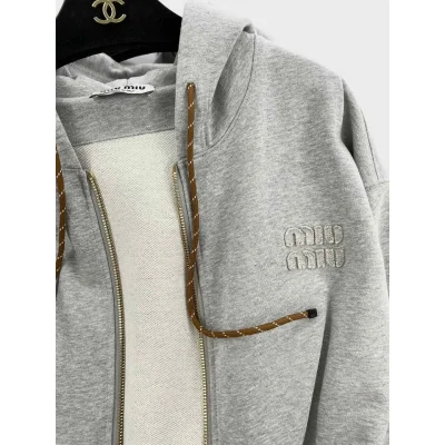 Худи Miu Miu Frontside Gray Volumetric Logo Miu Miu "Gray" фото № 5