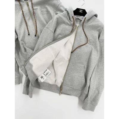 Худи Miu Miu Frontside Gray Volumetric Logo Miu Miu "Gray" фото № 3