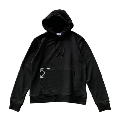 Худи Off White With A Large Print On The Back "Black"