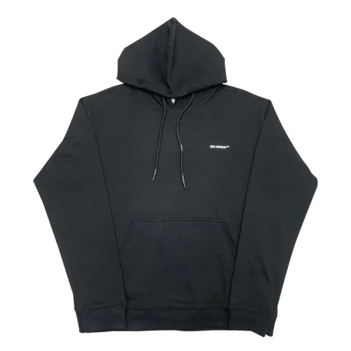 Худи OFF-White Black Stripes With White Outline "Black"