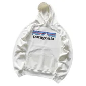 Худи Patagonia Mountain Landscape With Colorful Stripes Front Print "White"