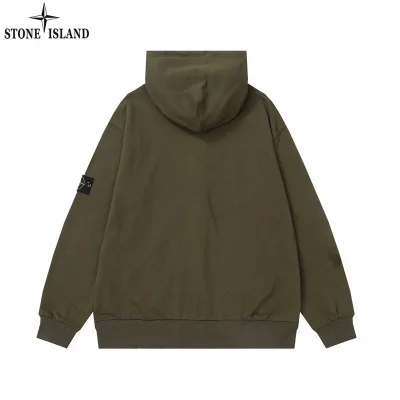 Худи Stone Island With Black Compass Logo Patch ZIP "Khaki" фото № 2