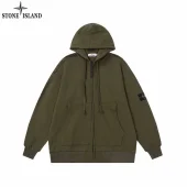 Худи Stone Island With Black Compass Logo Patch ZIP "Khaki"