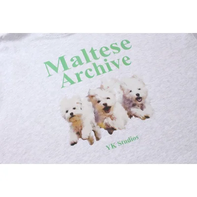 Худи Wai Kei Three Dogs Maltese Archive "Light Gray" фото № 2