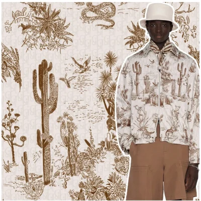 Ветровка Dior Cactus Desert Print "White/Brown" фото № 2 Ветровка Dior Cactus Desert Print "White/Brown" фото № 2