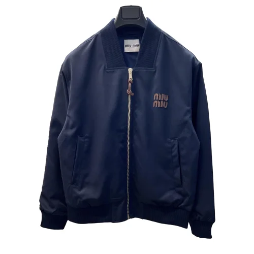 Куртка-бомбер Miu Miu Dark Blue Frontside Miu Miu Logo "Blue"