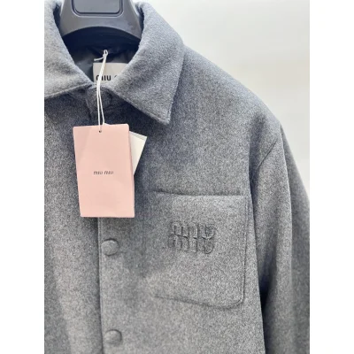 Куртка-рубашка Miu Miu Blank "Gray" фото № 3