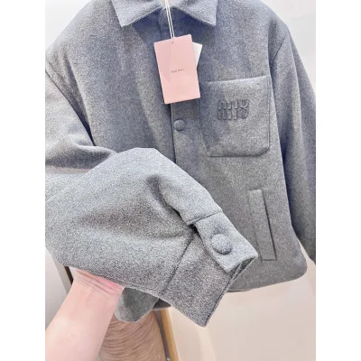 Куртка-рубашка Miu Miu Blank "Gray" фото № 8