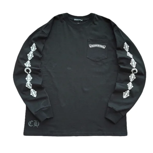 Лонгслив Chrome Hearts Patterns And Brand Logo "Black"