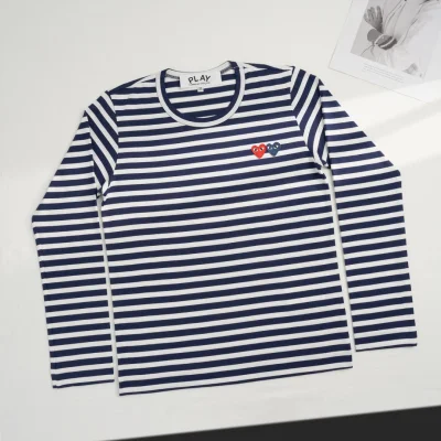 Лонгслив Comme des Garçons Play Navy Stripes "Red and Blue" фото № 2