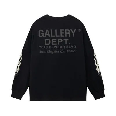 Лонгслив Gallery Dept Flame On The Sleeves "Black" фото № 8