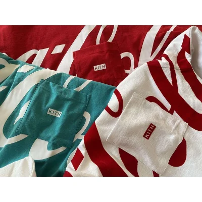 Лонгслив Kith Big Inscription Coca Cola And Front Pocket "Green" фото № 3