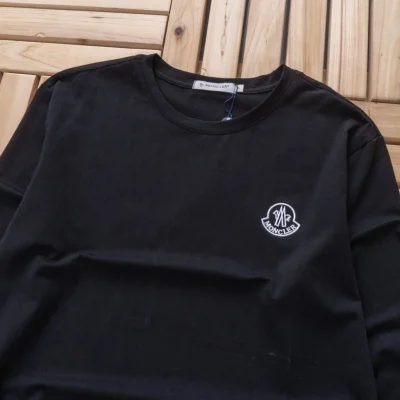 Футболка Moncler Long Sleeves Small Brand Logo "Black" фото № 3