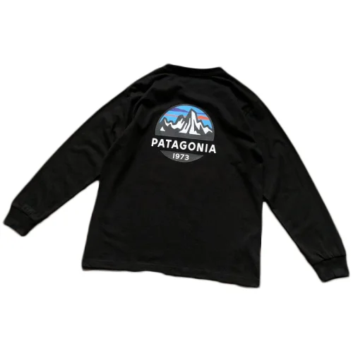 Лонгслив Patagonia Mountain Landscape Inside Circle "Black"