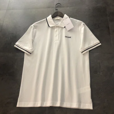 Поло Celine Embroidered Logo "White" фото № 6