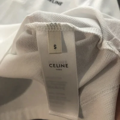 Поло Celine Embroidered Logo "White" фото № 8