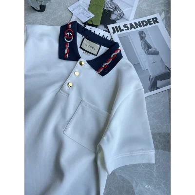 Поло Gucci With Branded Buttons "White" фото № 3 Поло Gucci With Branded Buttons "White" фото № 3