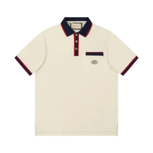 Поло Gucci In An Interesting Design With A Logo "Cream"