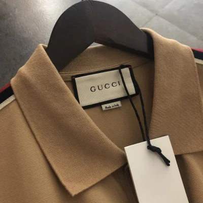 Поло Gucci With Red Stripe On The Sleeves "Brown" фото № 6