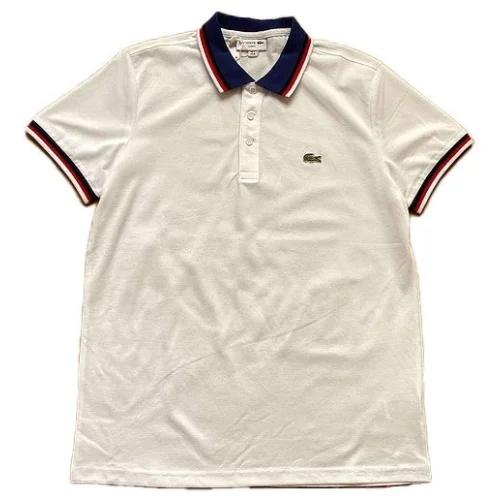 Поло Lacoste With Stripes Along The Contour "White"