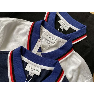 Поло Lacoste With Stripes Along The Contour "White" фото № 2