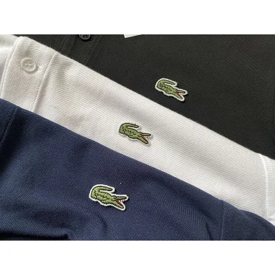 Поло Lacoste With Stripes Along The Contour "White" фото № 4