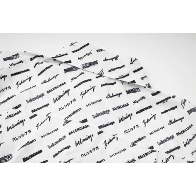 Рубашка Balenciaga Inscription In Different Languages "White" фото № 7