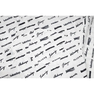 Рубашка Balenciaga Inscription In Different Languages "White" фото № 8