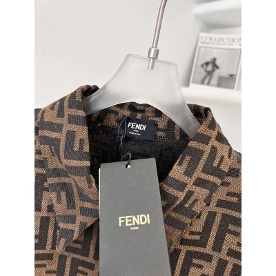 Рубашка Fendi Long Sleeve With Brand Print "Brown" фото № 5