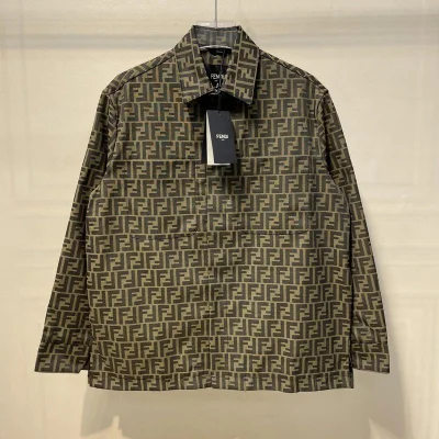 Рубашка Fendi Letter Print Of The Brand "Brown/Black" фото № 8