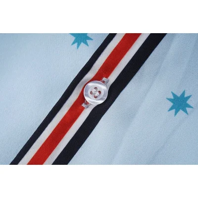 Рубашка Gucci Stripes Decoration On Edges "Blue" фото № 6