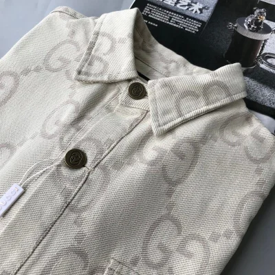 Рубашка Gucci With Branded Print "Cream/Gray" фото № 6