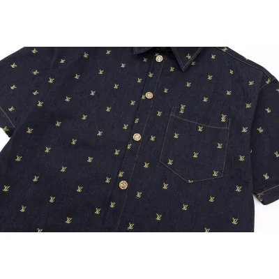 Джинсовая Рубашка Louis Vuitton With Short Sleeves "Blue/Black" фото № 2