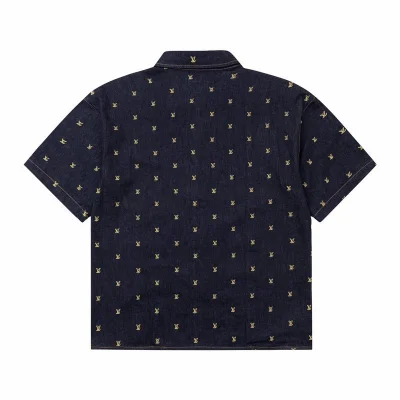 Джинсовая Рубашка Louis Vuitton With Short Sleeves "Blue/Black" фото № 5