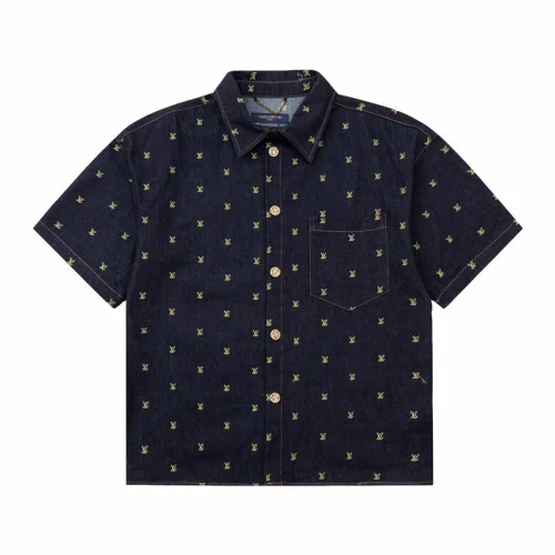 Джинсовая Рубашка Louis Vuitton With Short Sleeves "Blue/Black"