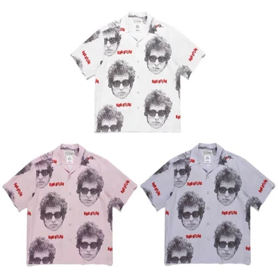 Рубашка Wacko Maria Bob Dylan - Print "Pink" фото № 2