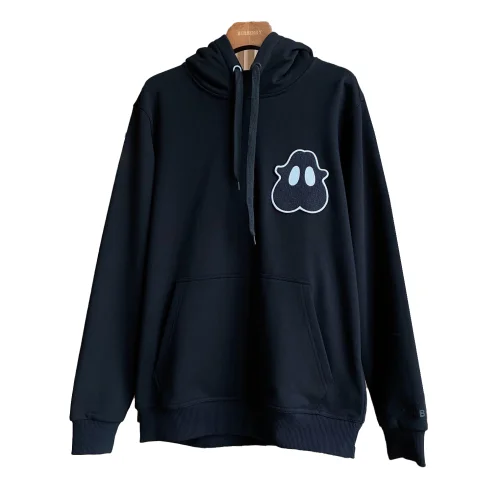 Худи Burberry Frontside Black Ghost White Outline Big Eyes "Black"