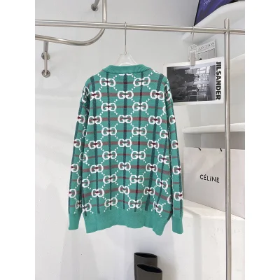 Свитер Gucci In Cage With Logo "Turquoise" фото № 7