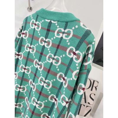 Свитер Gucci In Cage With Logo "Turquoise" фото № 6