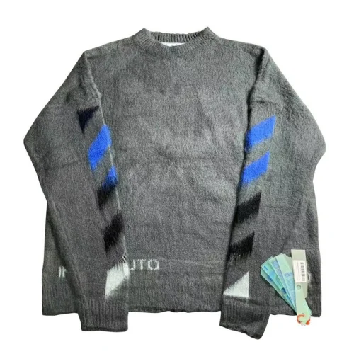 Свитер Off White With Brand Logo "Gray"