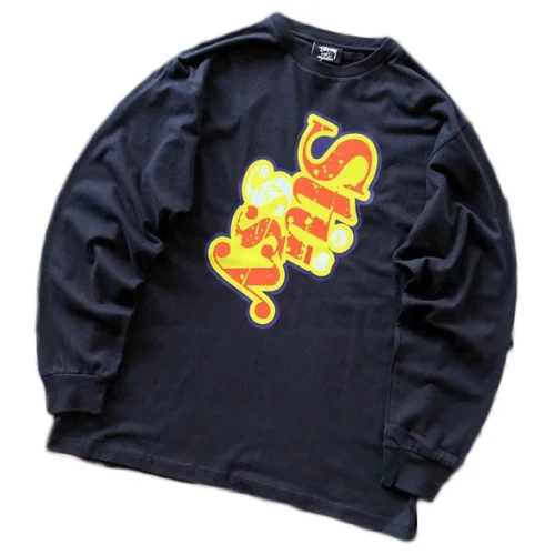 Свитшот Stussy Colorful Vertical Logo Inscription Front "Blue"