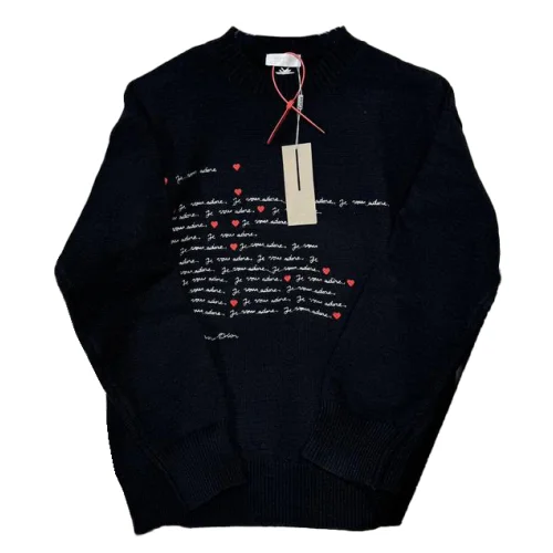 Свитшот Christian Dior Letter Red Mini Hearts "Black"