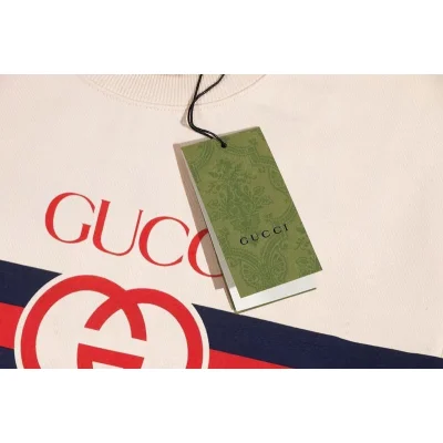 Свитшот Gucci With Red And Blue Logo Stripe "Cream" фото № 7