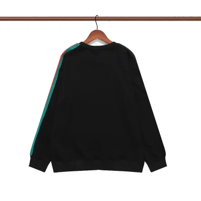 Свитшот Gucci Small Logo And Stripes On The Sleeve "Black" фото № 3