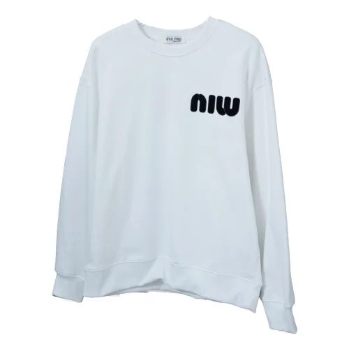 Свитшот Miu Miu Frontside Left Logo Contrast Outline Miu Miu "White"